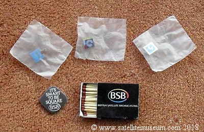 BSB promotional badges and matches.