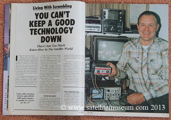 Home Satellite TV magazine July 1986. Keith Anderson
